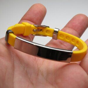 St. Steel Rubber ID. Name Bracelet